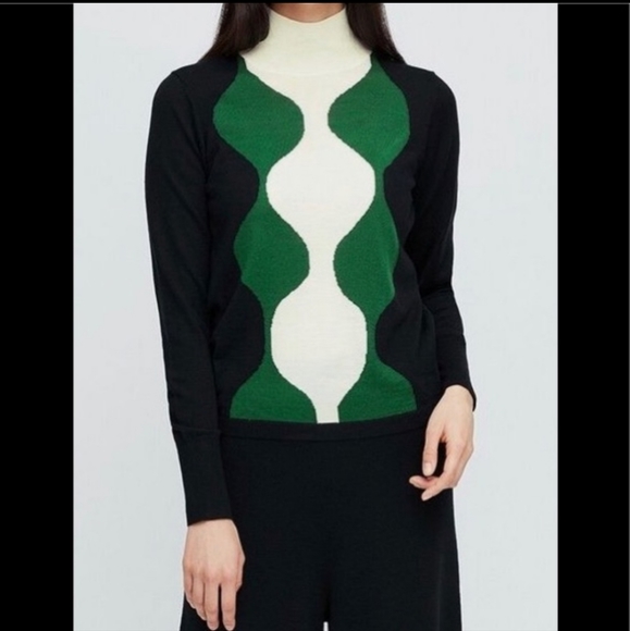 Marimekko Sweaters - Uniqlo x Marimekko Wool Blend Diamond Helix High Neck Sweater